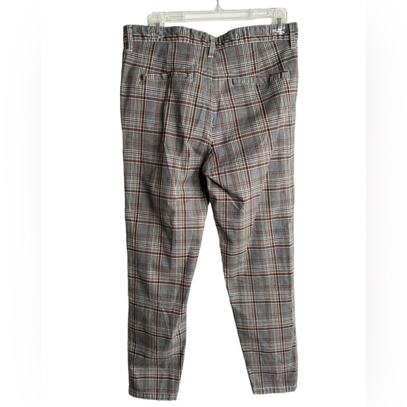 Cotton On Oxford Trouser Plaid Pleated Straight Fit Tapered Ankle Waist Size 32 - Picture 2 of 12